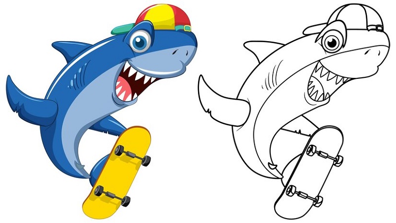 Cute: s4nremv56q0= Shark Drawing