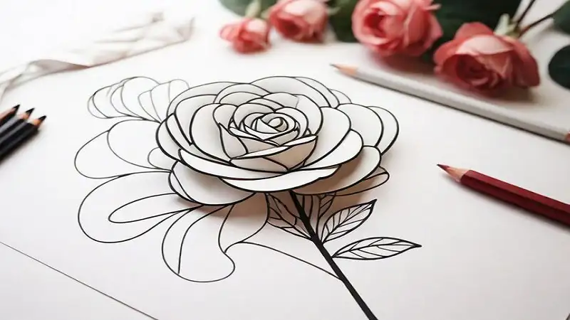 Easy:kqdgebwb4ci= Rose Drawing